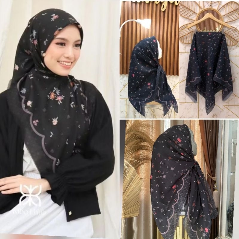 Hijab Motif Segiempat/hijab motif bunga kecil