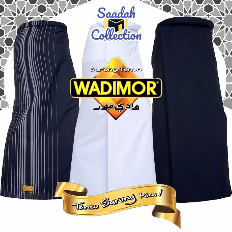PREMIUM SARUNG TENUN WADIMOR KATUN POLOS HITAM/PUTIH