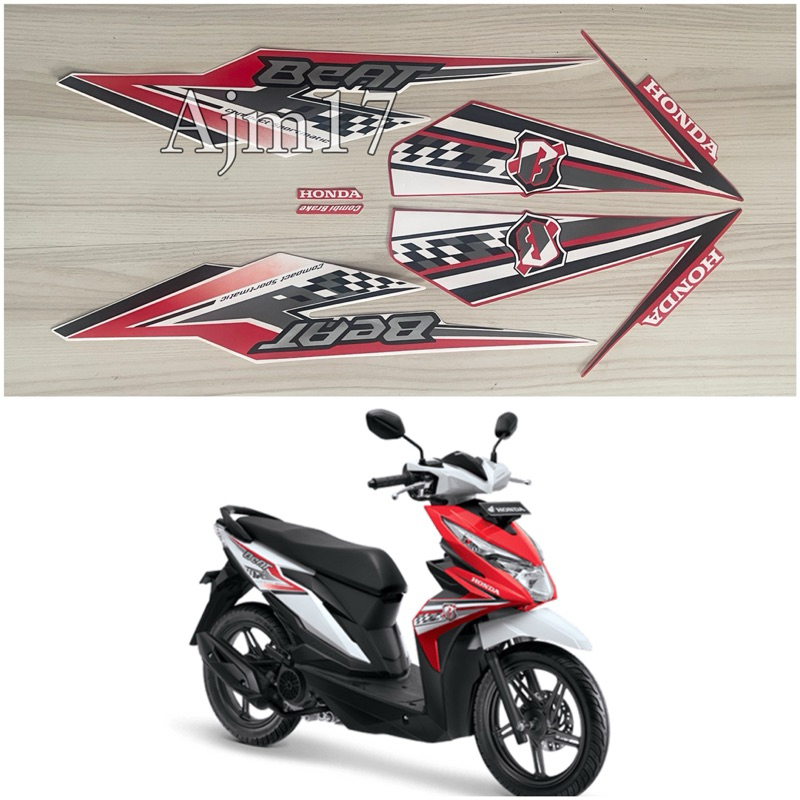 STIKER STRIPING MOTOR BEAT 2018 MERAH
