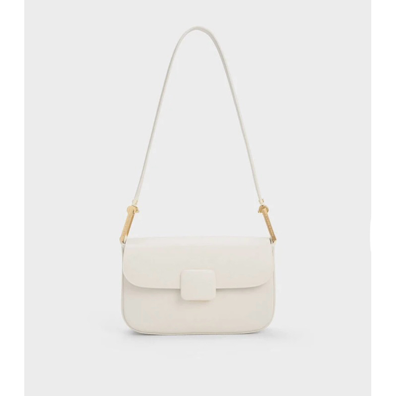 CHARLES&KEITH KOA SQUARE PUSH-LOCK SHOULDER BAG ori CK