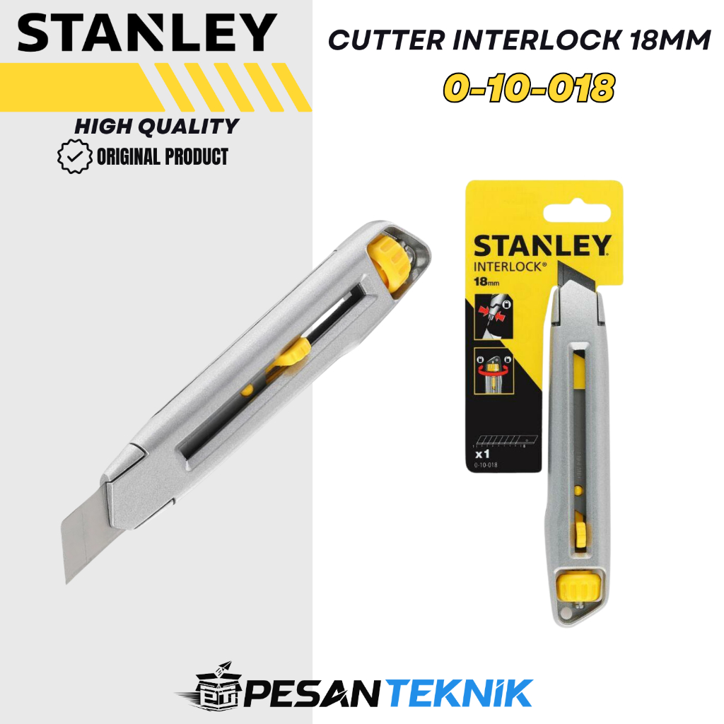 

Pisau Cutter Interlock Knife Snape Off Blade 18mm STANLEY 0-10-018