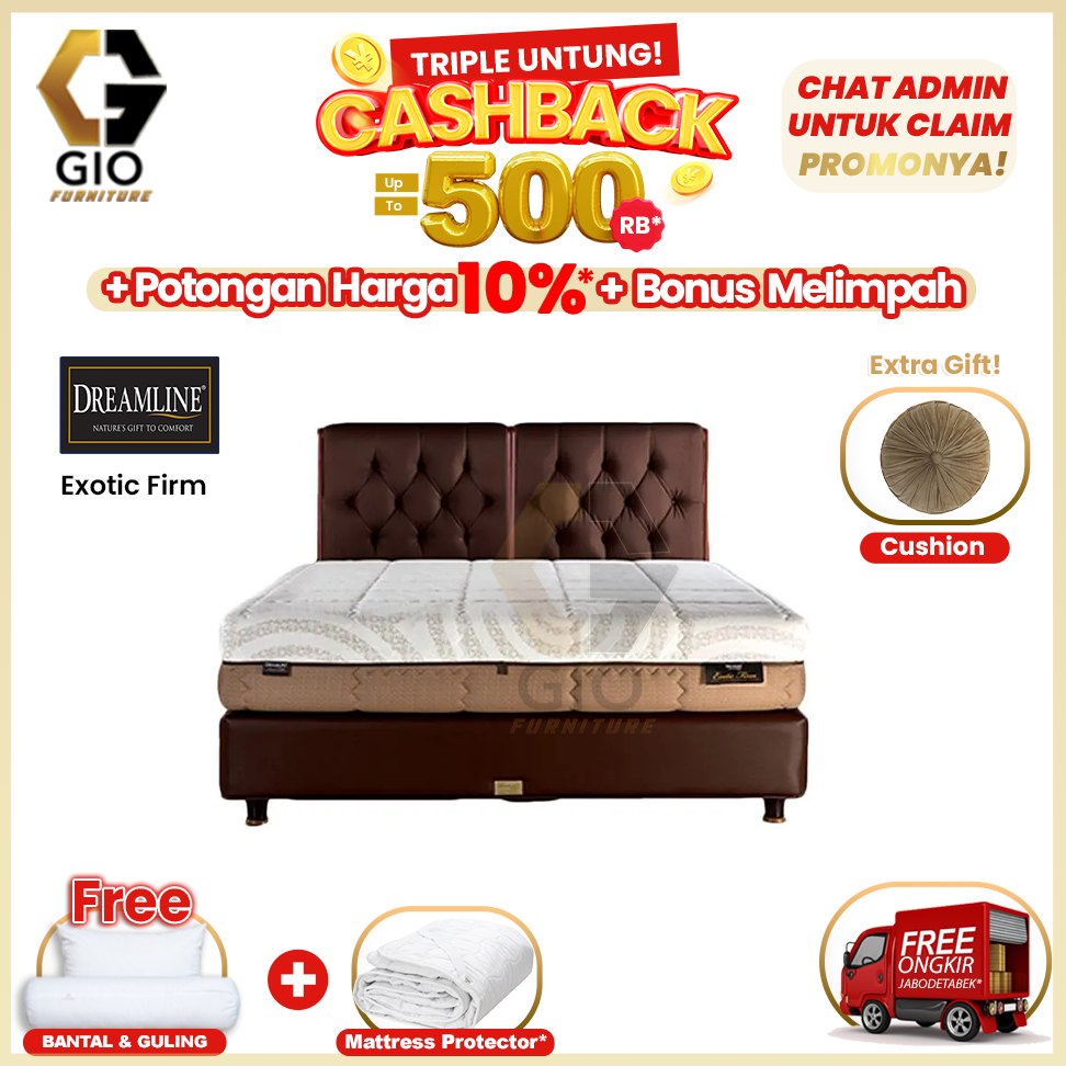 Dreamline Set Kasur Spring Bed Exotic Firm (Fullset)