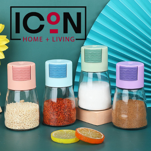 ICON LIVING BOTOL GARAM TEMPAT BUMBU MERICA GULA PUSH BUTTON BOTOL REMPAH OTOMATIS