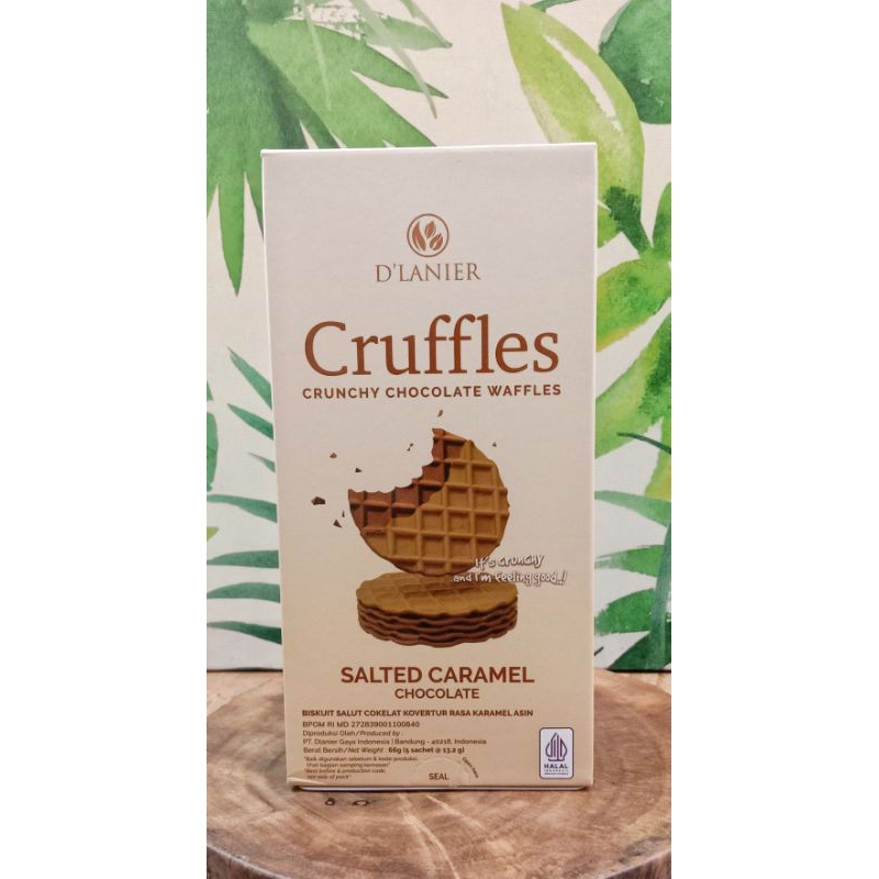 

D'Lanier Cruffle Crunchy Chocolate Waffles Salted Caramel Chocolate 66gr (5 sachet)