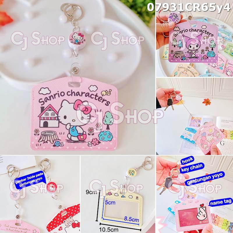 

Hello Kitty My Melody Kuromi Name Tag + tali yoyo 07931 07932 07933 07934