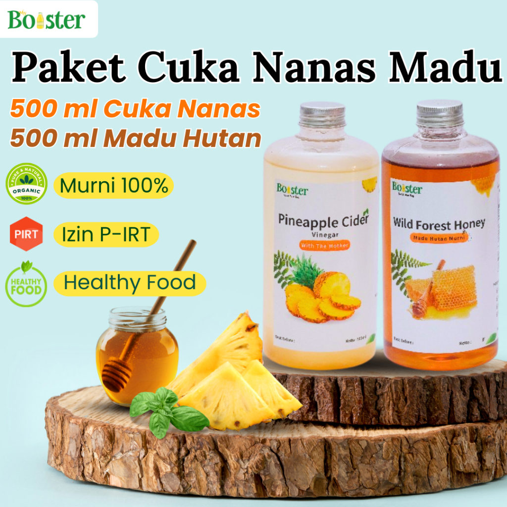 

MYBOOSTER PAKET HEMAT CUKA NANAS 500ML + MADU HUTAN 500ML / BUNDLING 2IN1 LAMBUNG SEHAT CUKA NANAS