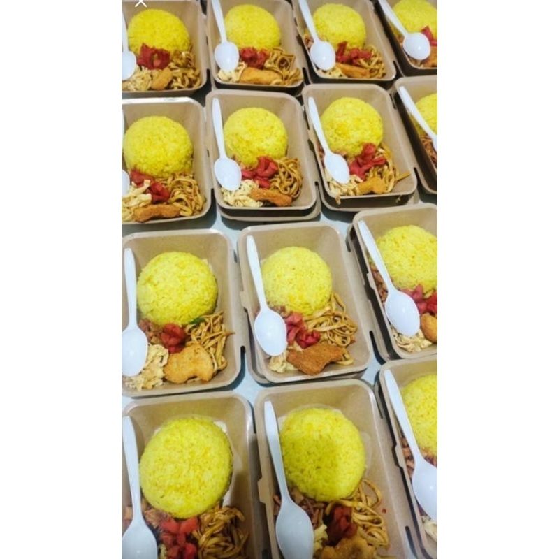 25 Meal Box Kraf 2 full Laminasi / Meal Box Kraf Bubur Ayam / Paper Meal Box Craft isi 25 pcs lamina