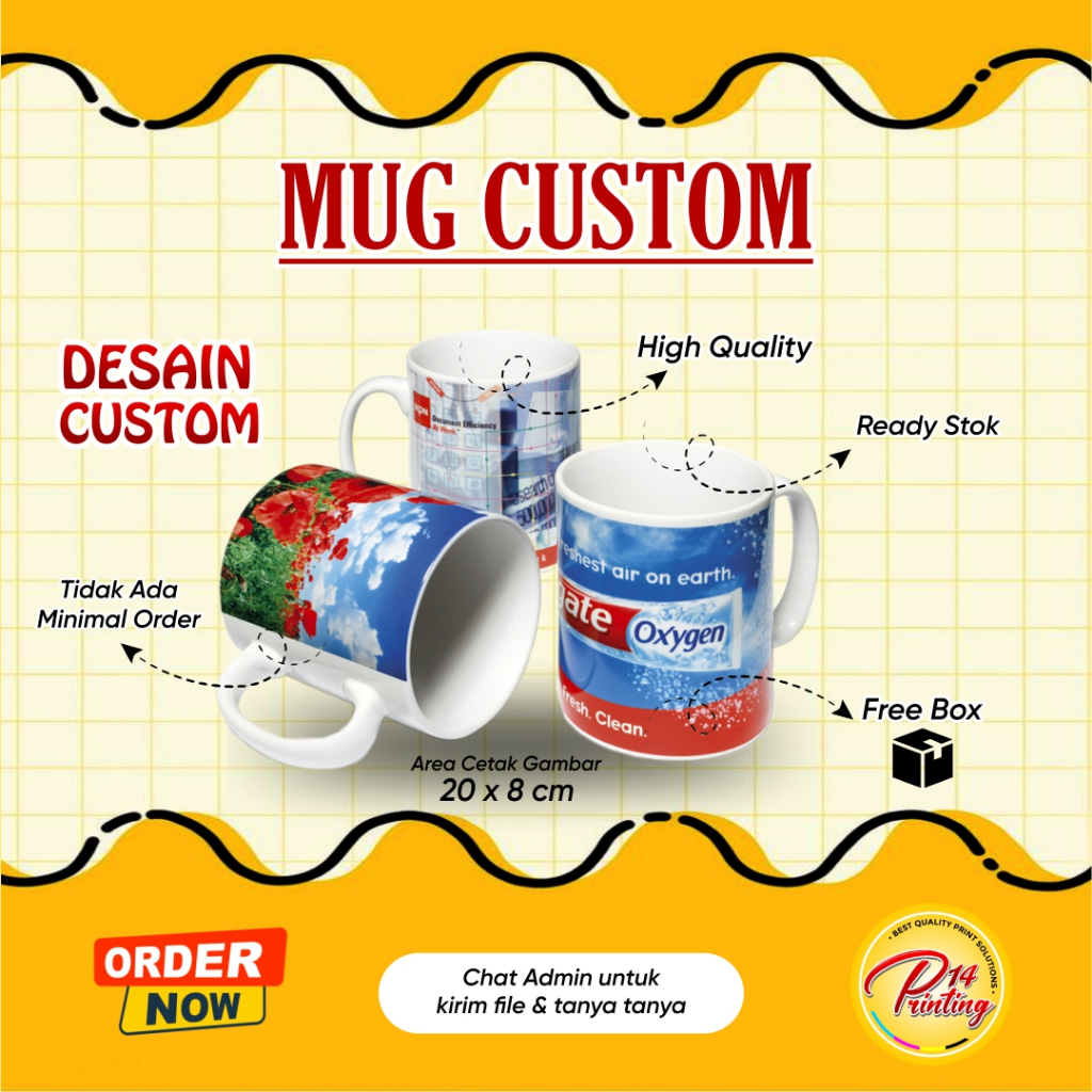 Mug Custom | Mug Souvenir | Mug Birthday, Aqiqah,Wisuda,Wedding,Bisa Custom Foto,Tulisan, Gambar