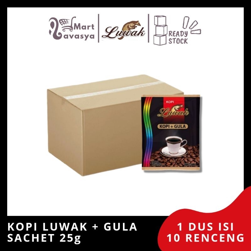 

KOPI LUWAK + GULA SACHET 25g - 1 DUS ISI 10 RENCENG - KOTA BANDUNG - LAVASYA MART