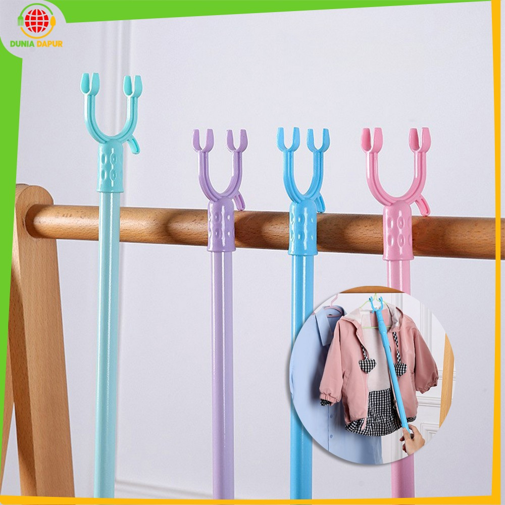 Tongkat Pengait Jemuran Bisa Setel Panjang Pendek / Galah Hanger Gantungan Baju Display Toko / Tongk