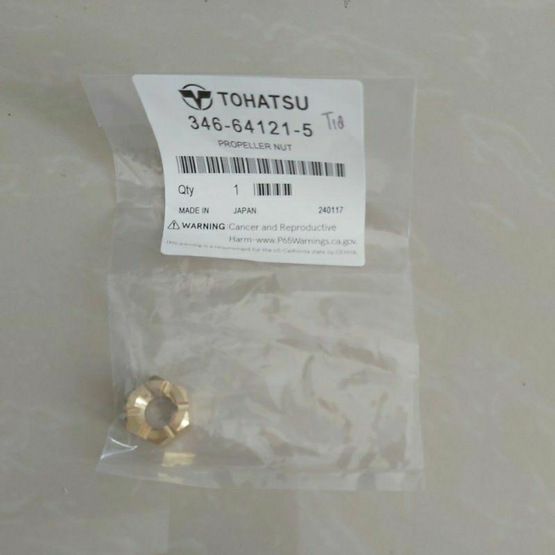 Mur propeller kipas / propeller nut mesin tempel Tohatsu 18pk 25pk. Asli