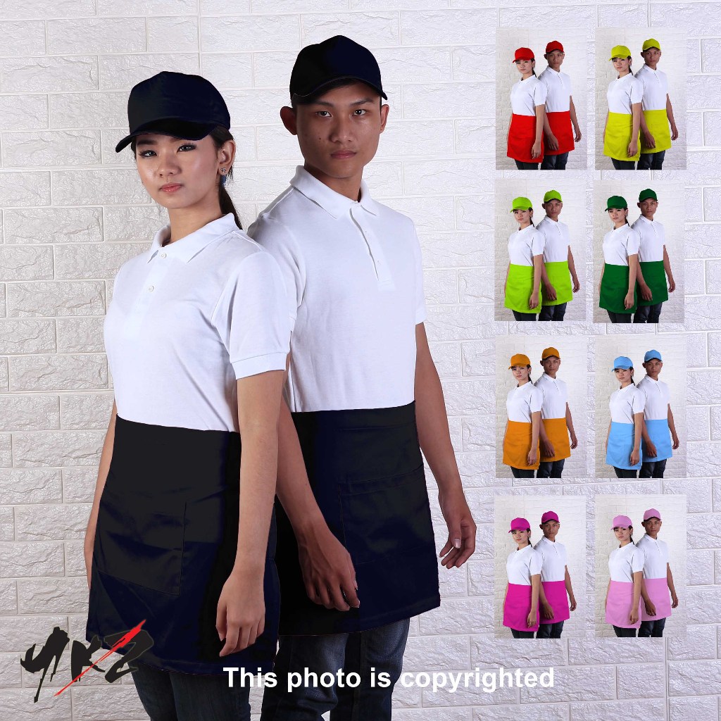 YKZ APRON PINGGANG PENDEK/ CELEMEK PINGGANG PENDEK/ SHORT HALF APRON /APRON BARISTA PENDEK/APRON WAI