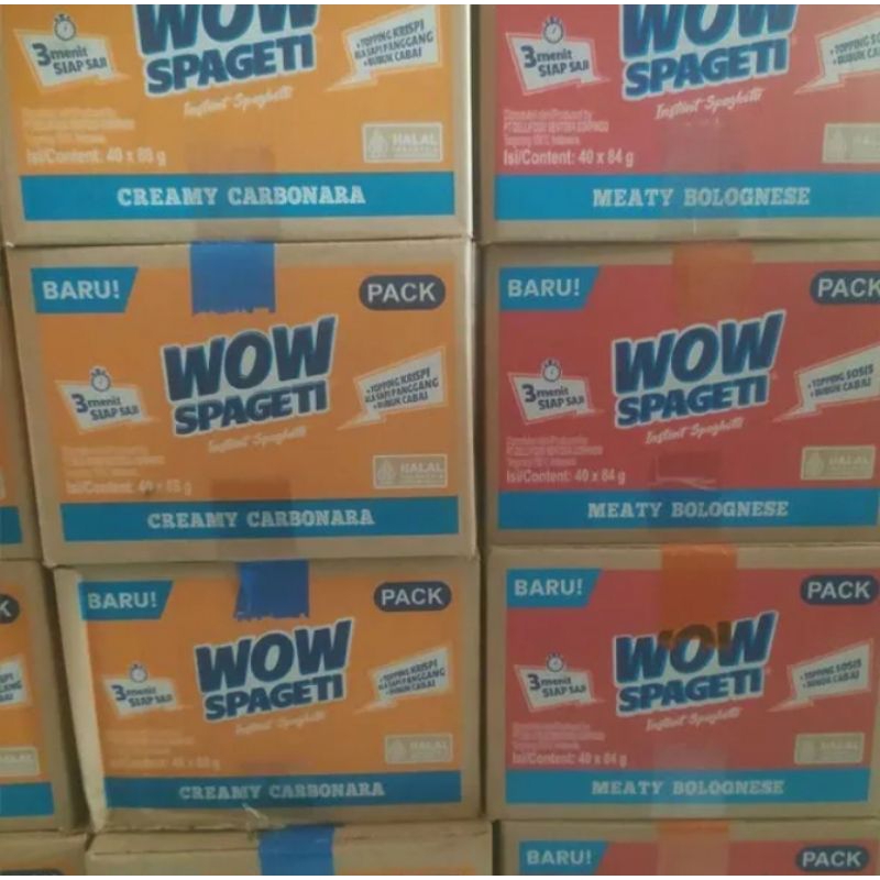 

WOW Spaghetti Meaty Bolognese/ Carbonara 1 Dus ( 87gr x 40pcs)