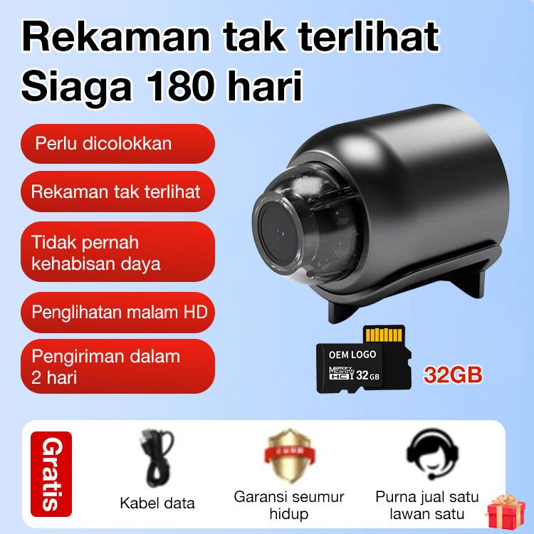 HW Kamera Mini WIFI CCTV Mini  Tersembunyi Tanpa Kabel 1080P cctv wifi jarak jauh lewat hp camera cc