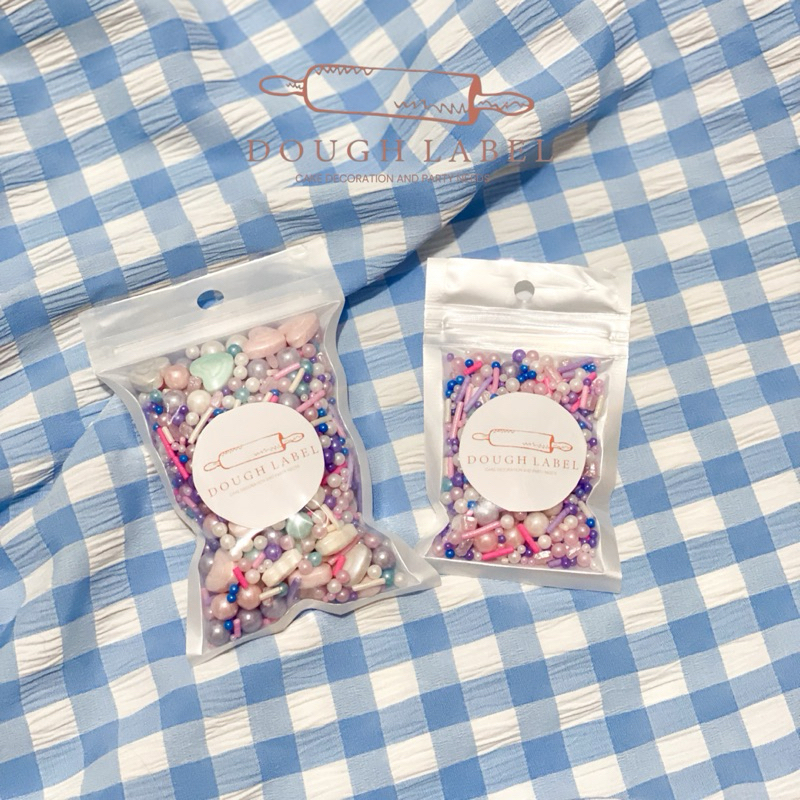 

[DOUGHLABEL] EDIBLE SPRINKLE MIX (50gr/10gr) UNTUK HIASAN CAKE / Manik Manik Dekorasi Cake/ Cake Accesories/ Mix Frozen Sprinkle/ Mix Donut Sprinkle/ Mix Magenta Sprinkle/ Mix love Sprinkle /BINJAI