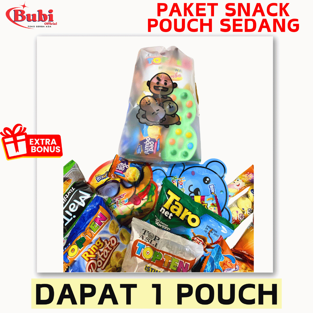 

(DAPAT 1 POUCH) PAKET SNACK POUCH SEDANG | BINGKISAN ULANG TAHUN | TERMURAH gift