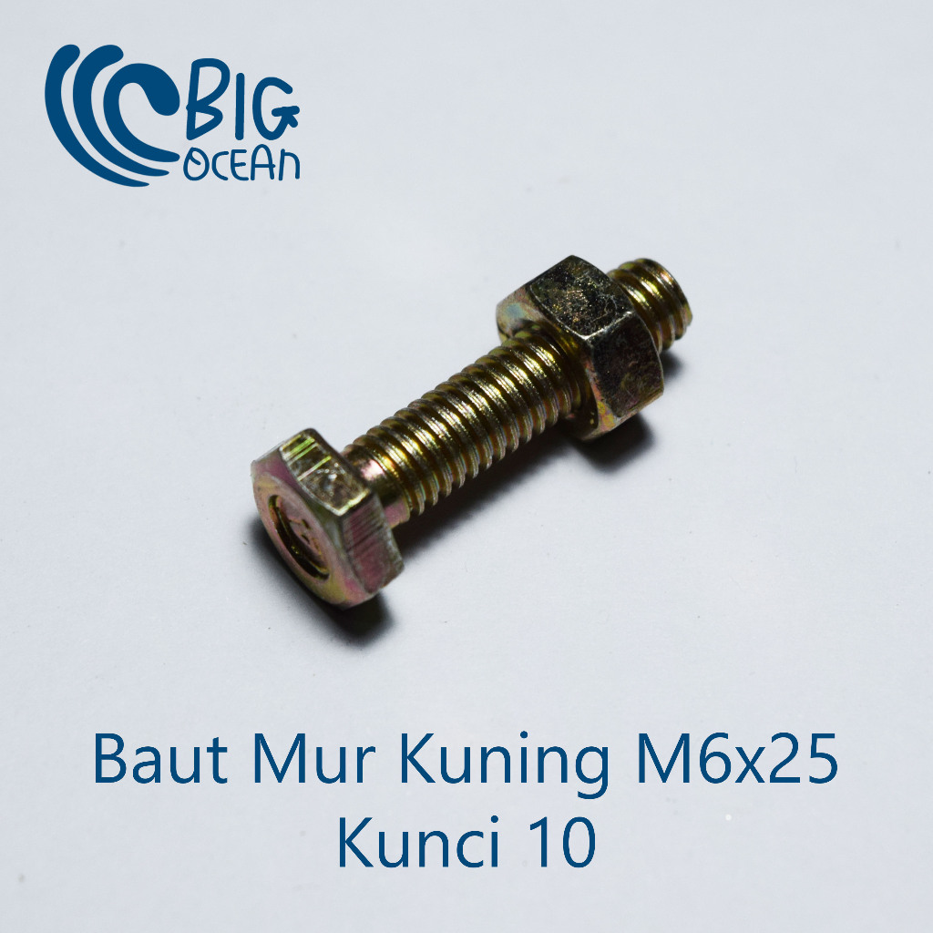 Baut mur kuning 6x25 BMK M6x25