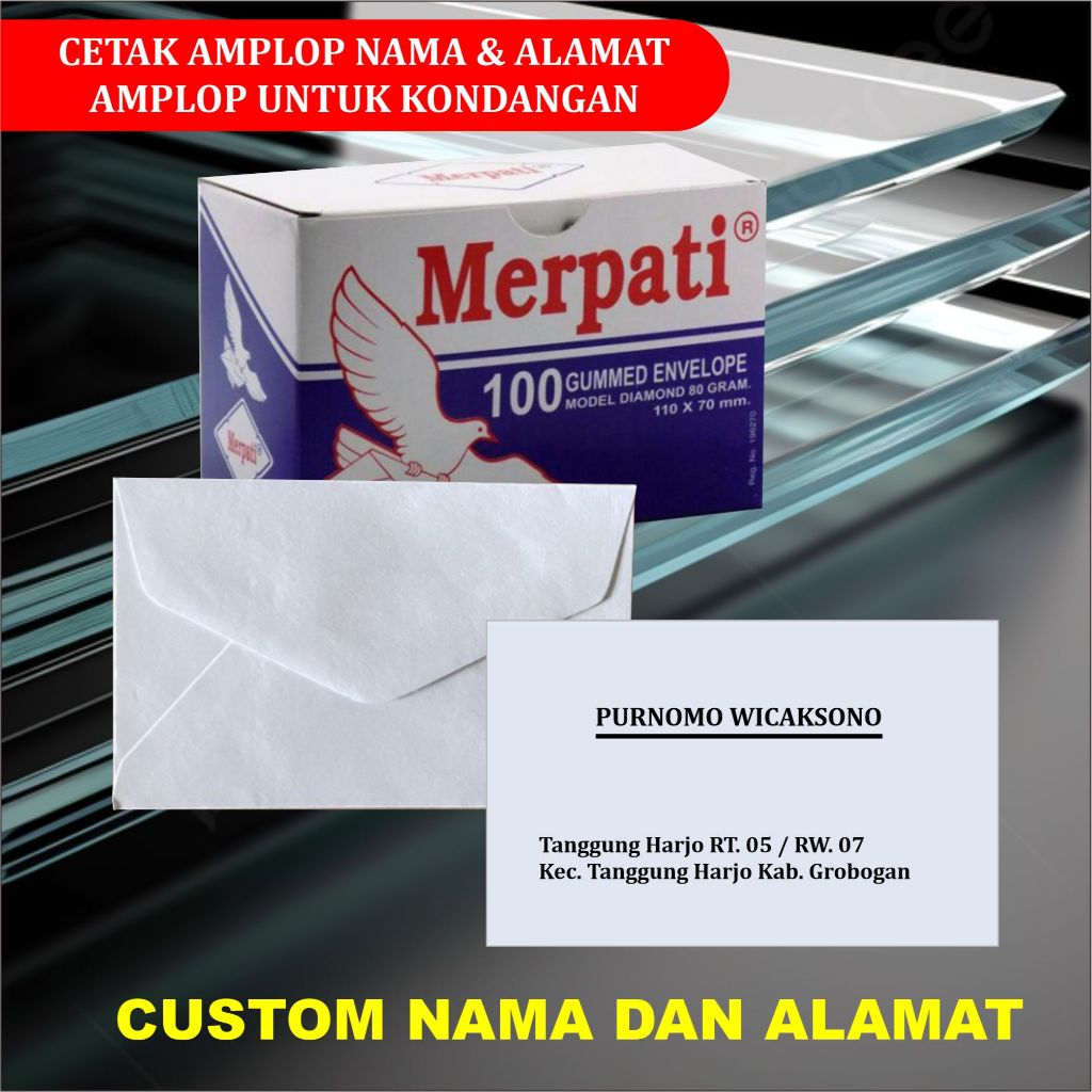 

Amplop Kondangan Cetak Nama Alamat Custom