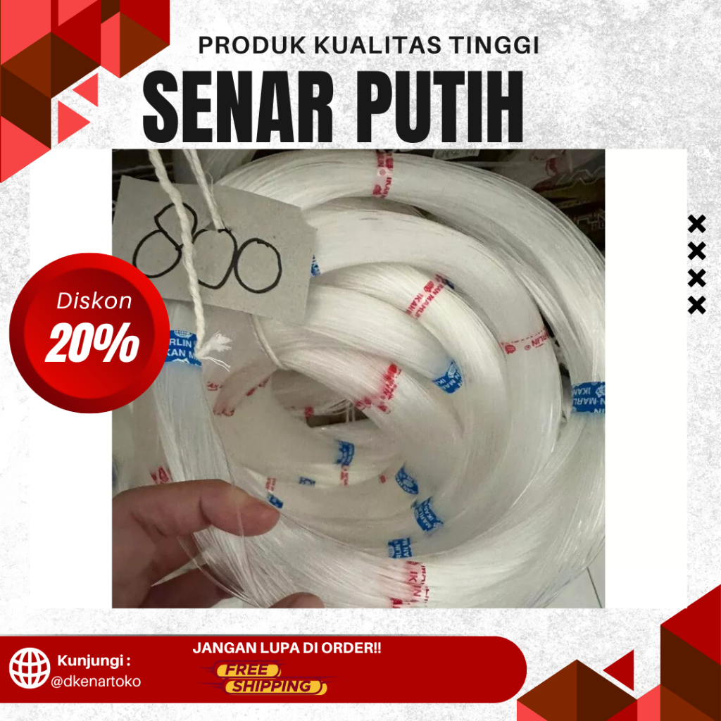 SENAR PUTIH CAP IKAN MARLIN UKURAN 100-400|] Senar Pancing Nylon  Ikan Marlin / Ikan Mas