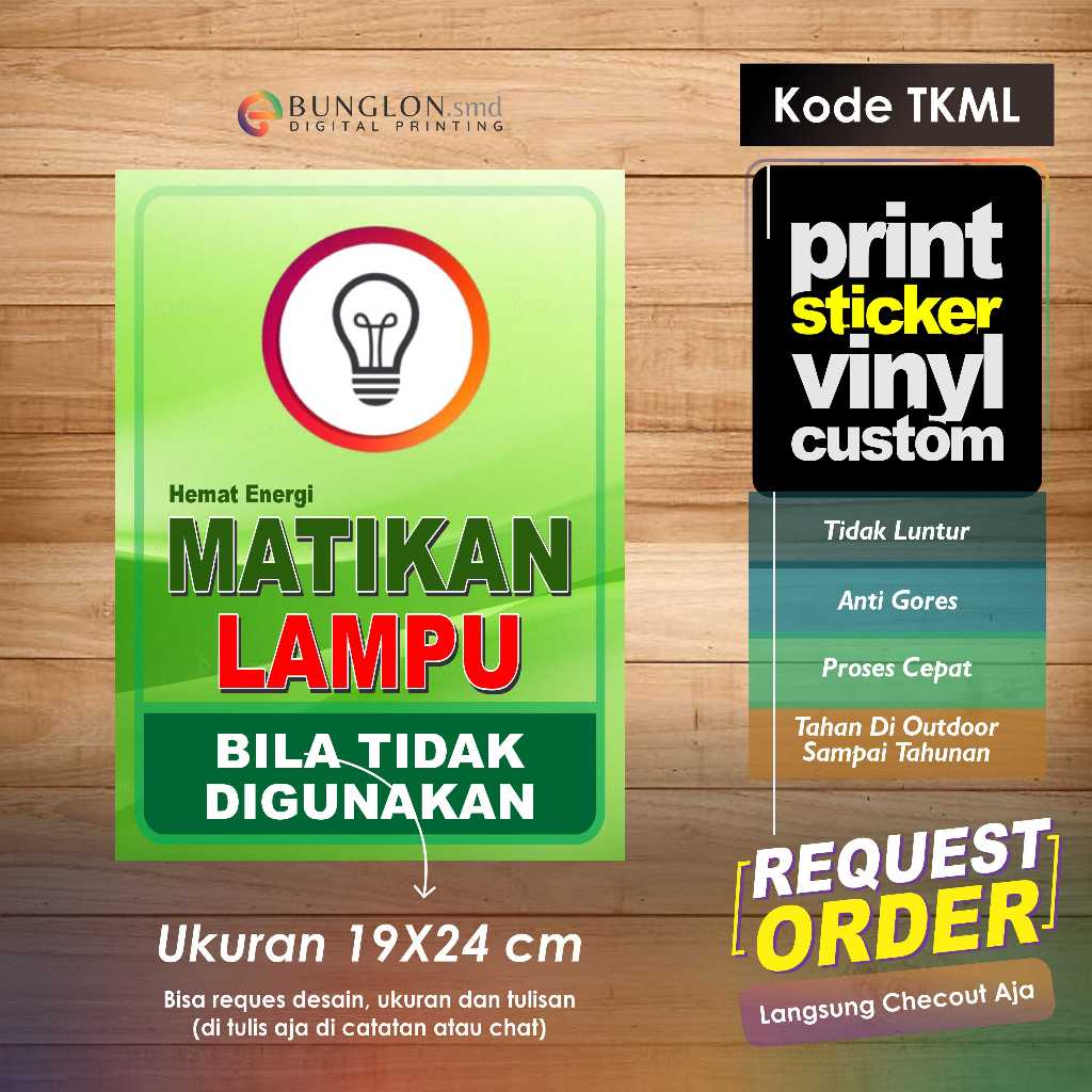 

STIKER HEMAT ENERGAI MATIKAN LAMPU BILA TIDAK DI GUNAKAN + LAMINASI KODE TKML HIJAU