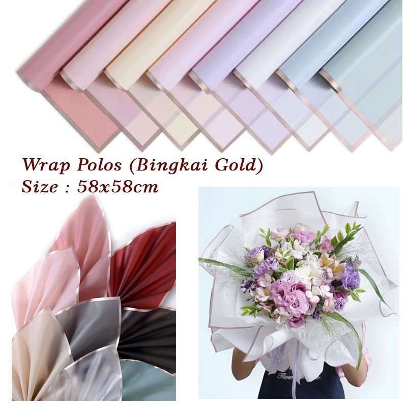 

KERTAS BUKET BUNGA / FLOWER WRAP / KERTAS FLOWER WRAP 58X58CM LIST GOLD