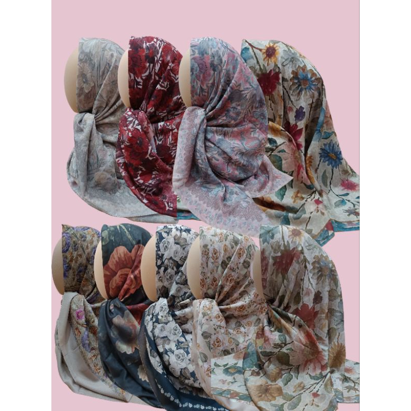 Alisha Rumi-Painting series Hijab segiempat voal premium