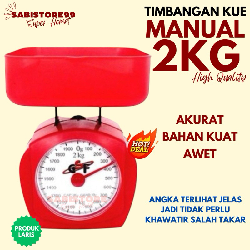 TIMBANGAN KUE 2 kg / Timbangan Dapur 2 kilo / Timbangan Duduk 2kg