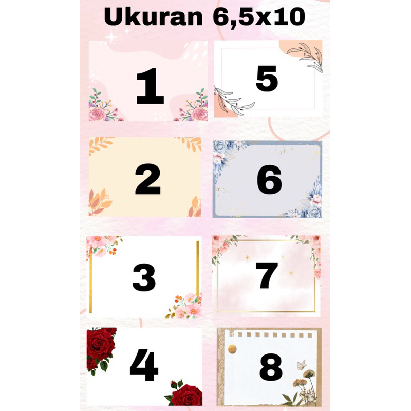 

Kartu ucapan kosongan (hrga per 10 PCS)