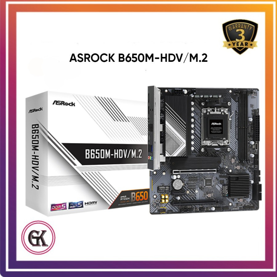 MOTHERBOARD ASROCK B650M-HDV/M.2 ( AM5 / B650 / DDR5 )