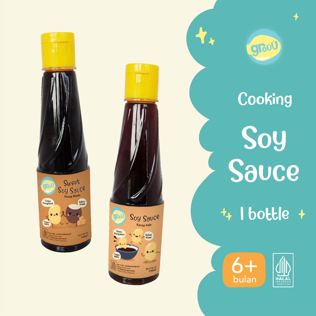 

Grouu - Cooking Sauces - Soy Sauce, Kecap MPASI Organik, Bumbu MPASI - NO MSG