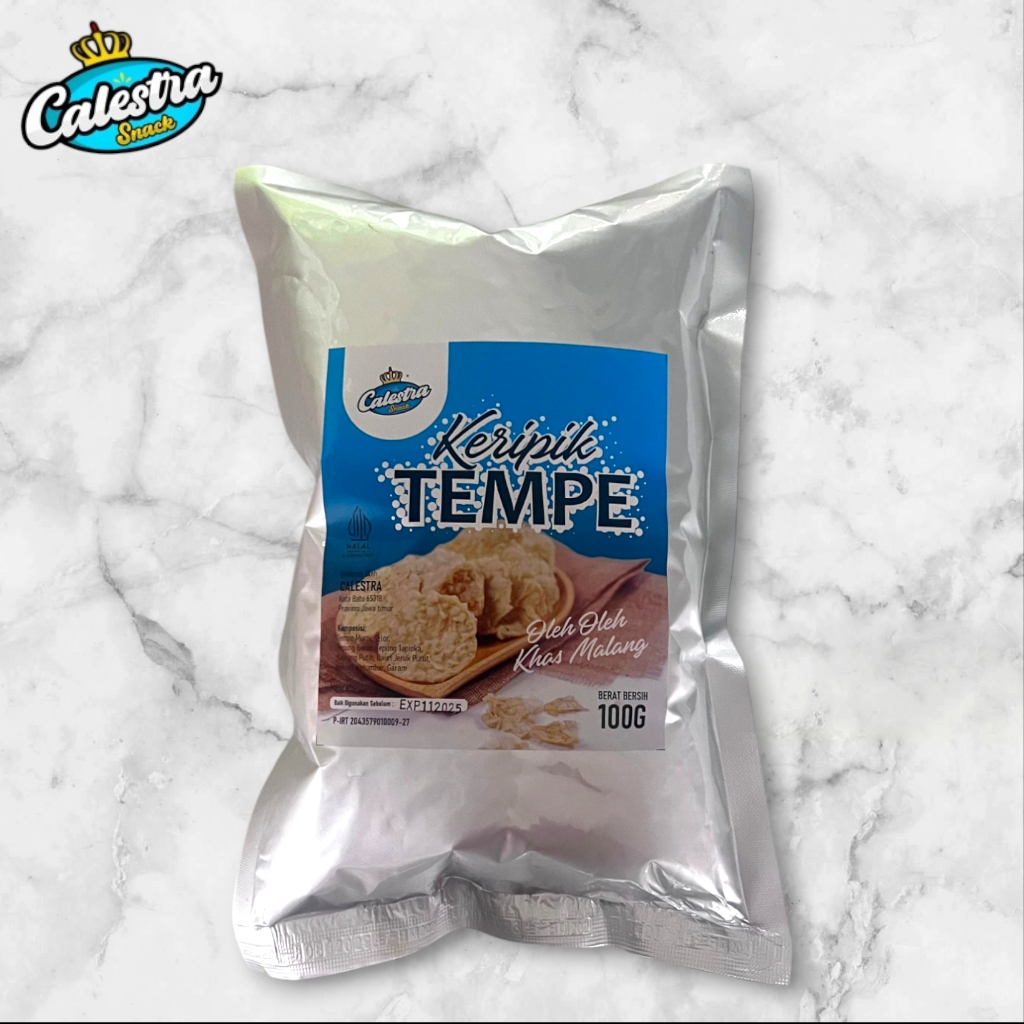 

Keripik Tempe Original 100GR Calestra Snack - Cemilan Kriuk Sehat, Rasanya Bikin Nagih