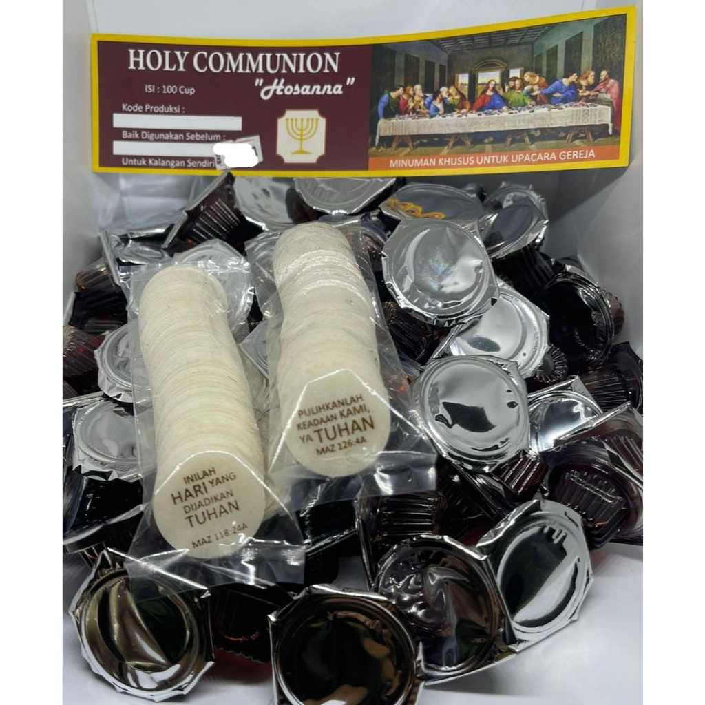 

Anggur Perjamuan HOSANNA cup dan Hosti AYAT isi 100pcs (HSN Roti Ayat isi100)