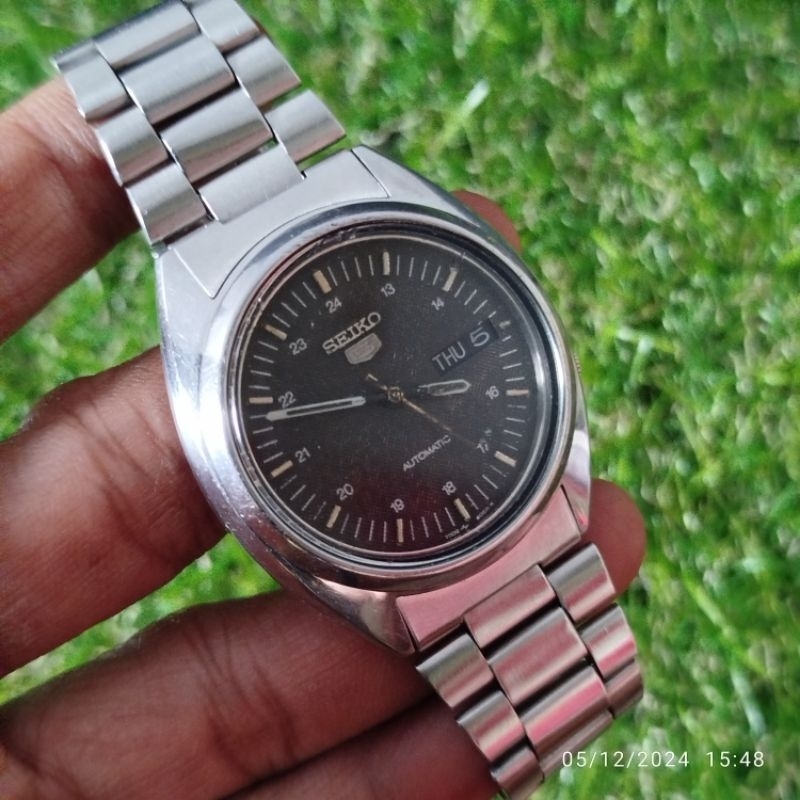 jam tangan pria Vintage SEIKO 5 Automatic 7009-3040f military dial