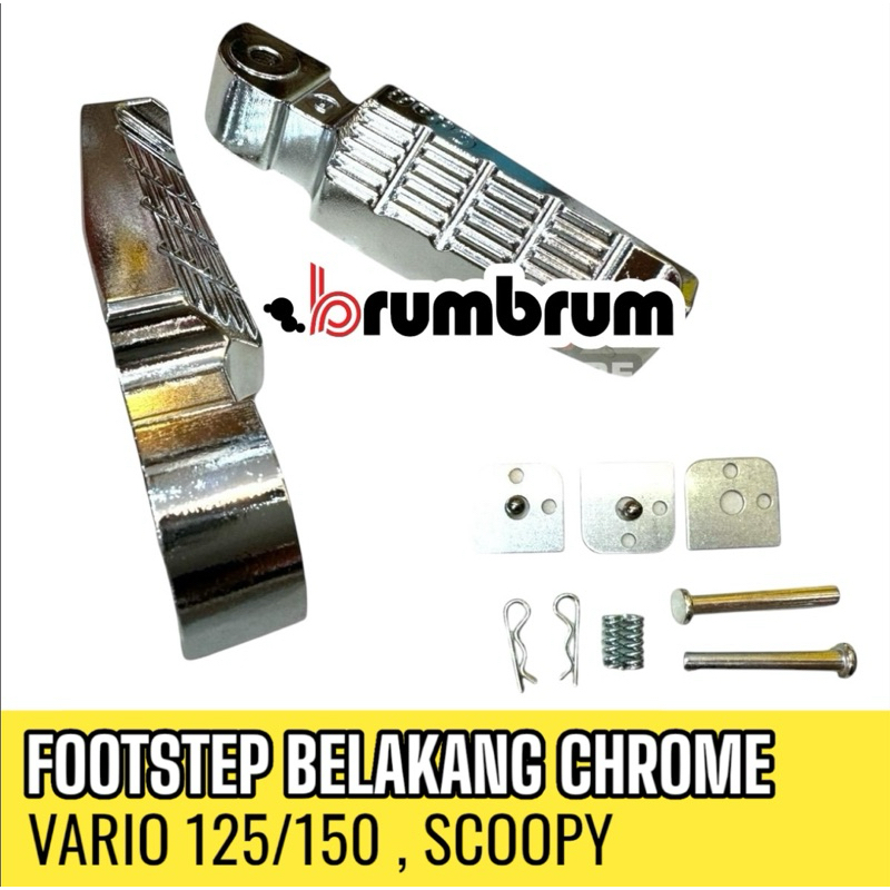 FOOTSTEP BELAKANG CHROME VARIO 125/150 , SCOOPY , DLL