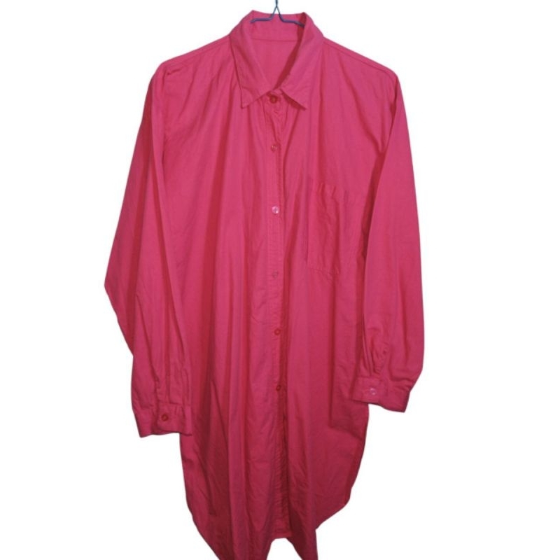 [Preloved] Kemeja Tunik Poplin Fuschia