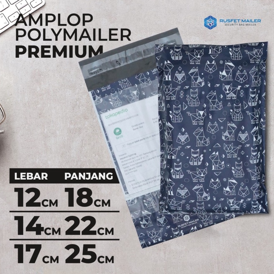 

icTerkini AMPLOP PLASTIK POLYMAILER DOG ORIGAMI 3 VARIASI ADA KANTONG ALAMAT F63