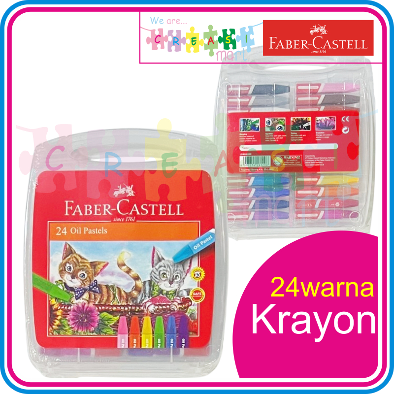 

Faber Castell Krayon 24 warna Hexagonal 24c Crayon Oil Pastel 100% Original