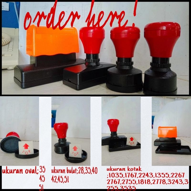

gagang stempel oval flash/otomatis isi 50 pcs per 1× uk =35,45,51