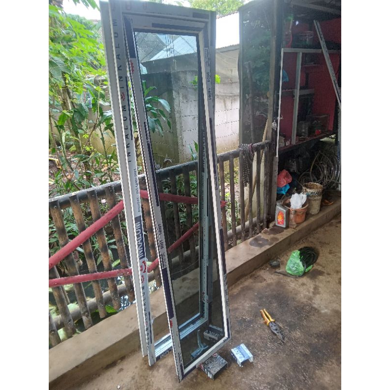 jendela aluminium ukuran 40X150 free packing kayu (READY STOCK)