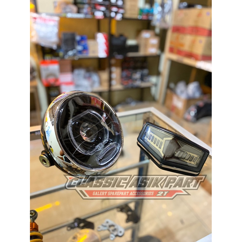 Paket lampu bulat biled rx king peredam set stoplamp led lampu belakang rx king new