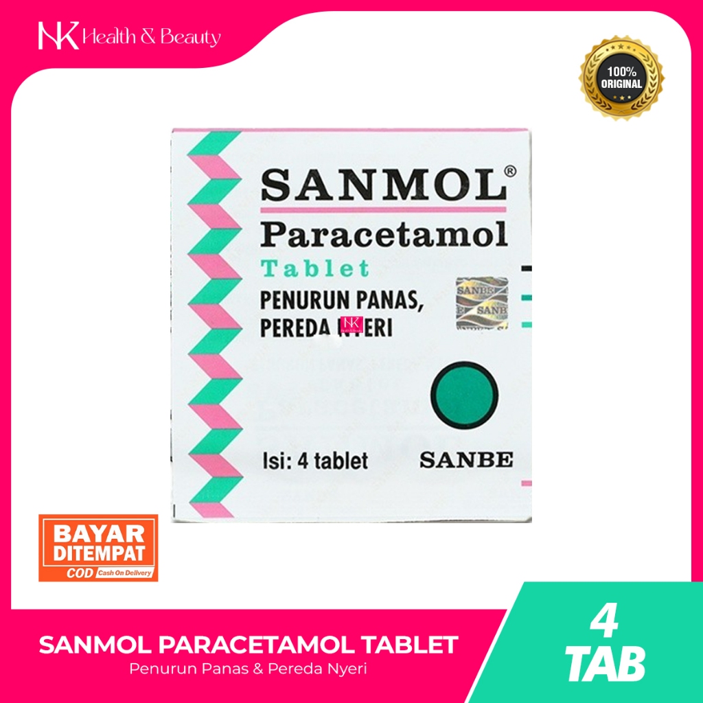 Sanmol Paracetamol 4 Tablet - Obat Penurun Panas & Demam