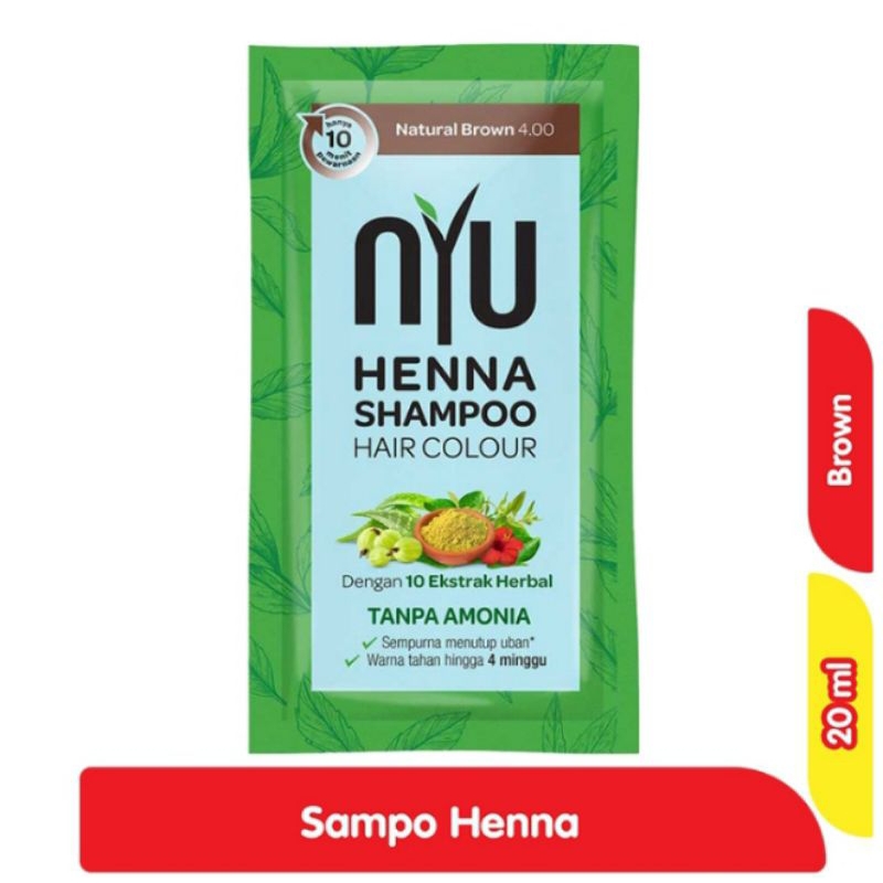 Nyu Henna Pewarna Rambut natural Brown Sachet 20ml
