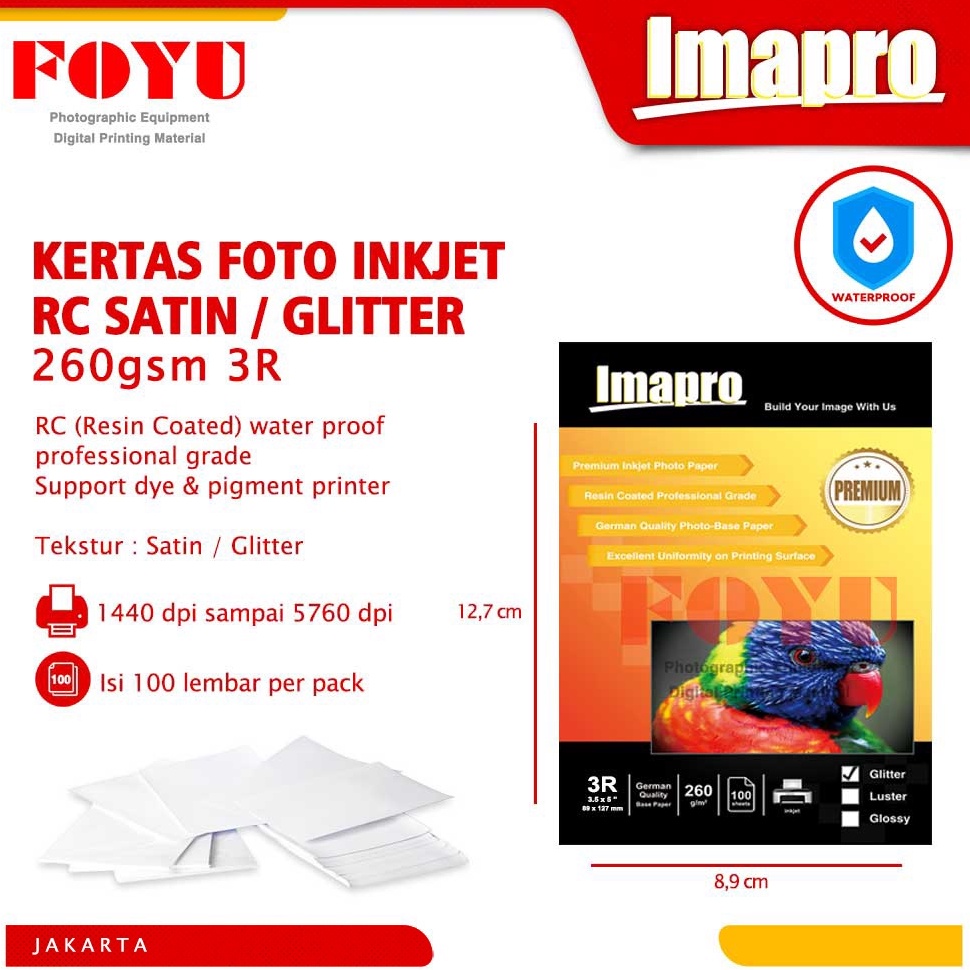 

m7 Murah Banget Kertas Foto Inkjet Imapro Professional RC Satin Glitter 26gsm 3R D52