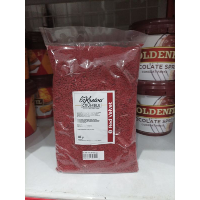

La Kreiva Crumble Fine Remahan Biskuit Red Velvet 500 Gram