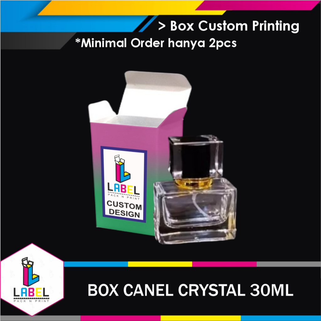 Dus Kemasan /  Canel crystal 30ml tutup kotak CUSTOM desain fullprint