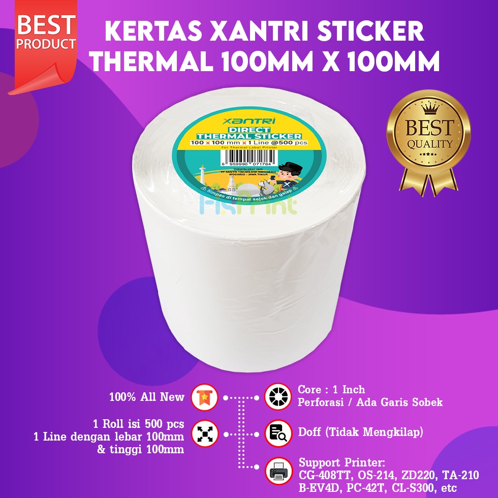 

dSuper Promo Kertas Resi Label Thermal Barcode 1x1 1x15 78x1 Roll 5pcs P61