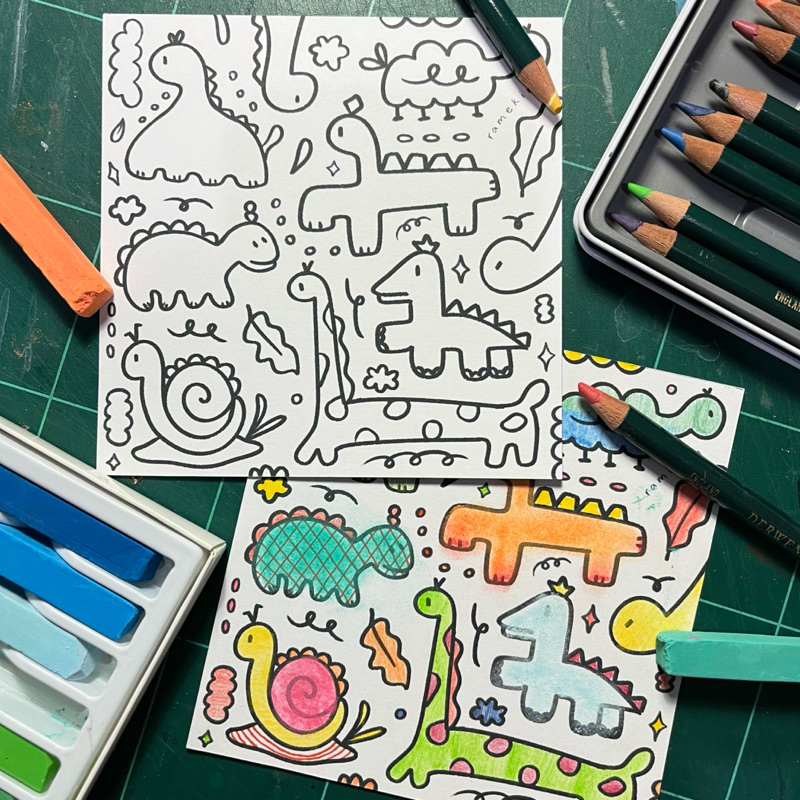 

DIY Postcard | Coloring Card | Ramekin Studio