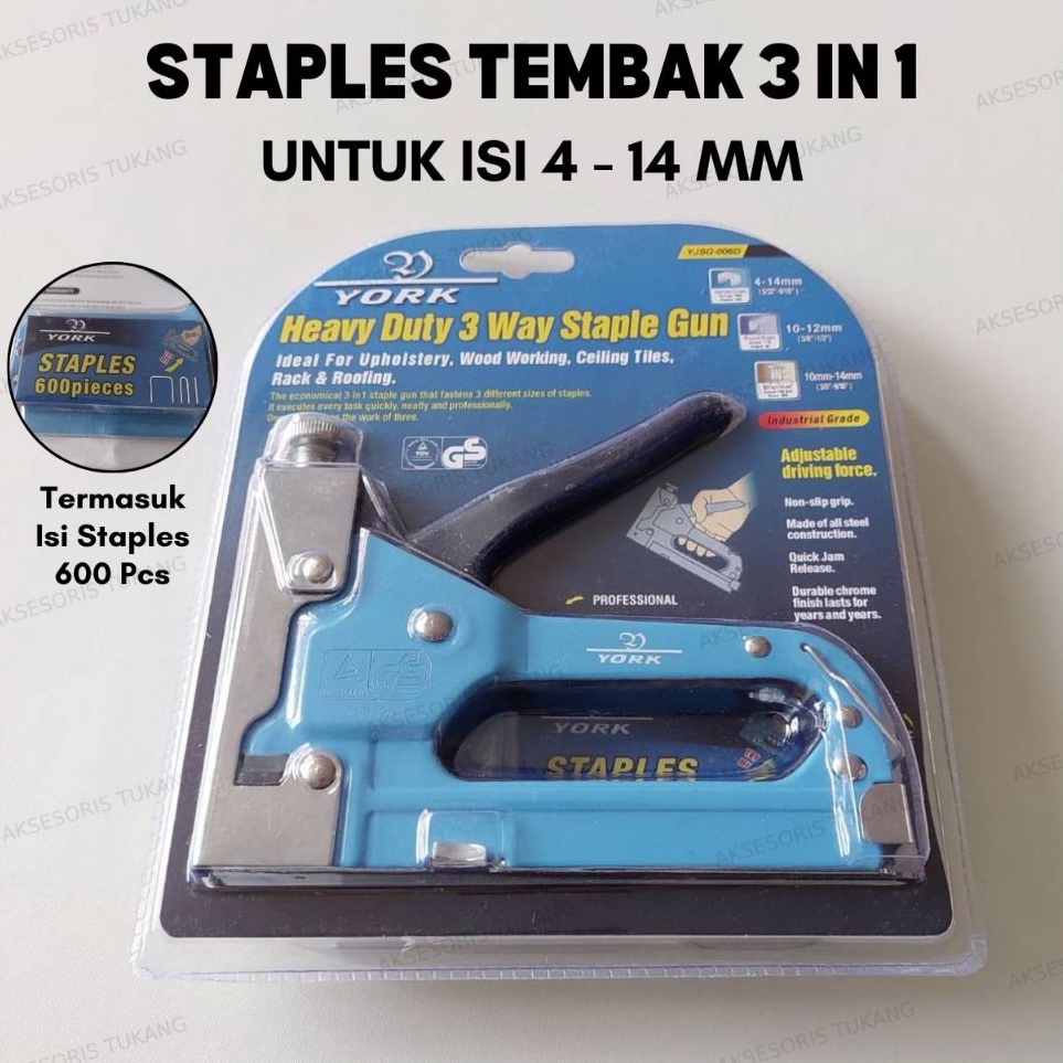 

Promo Termurah Staples Tembak 3 In 1 Staple Gun Tacker Stapler Hekter Jok Sofa Kulit Heavy Duty