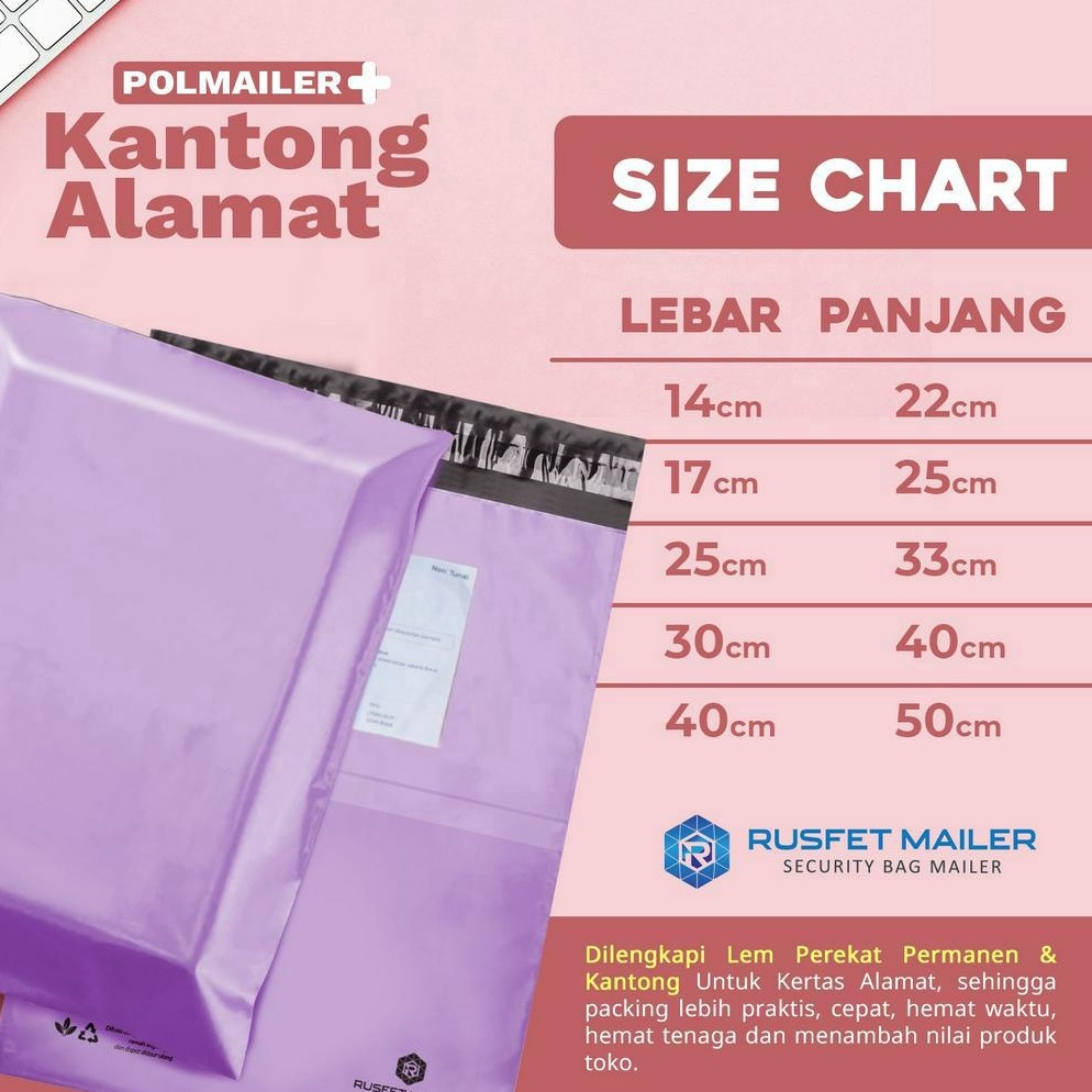 

wdPaling Popular Polymailer Amplop Packing PremiumLight PurpleAmplop Variasi W73