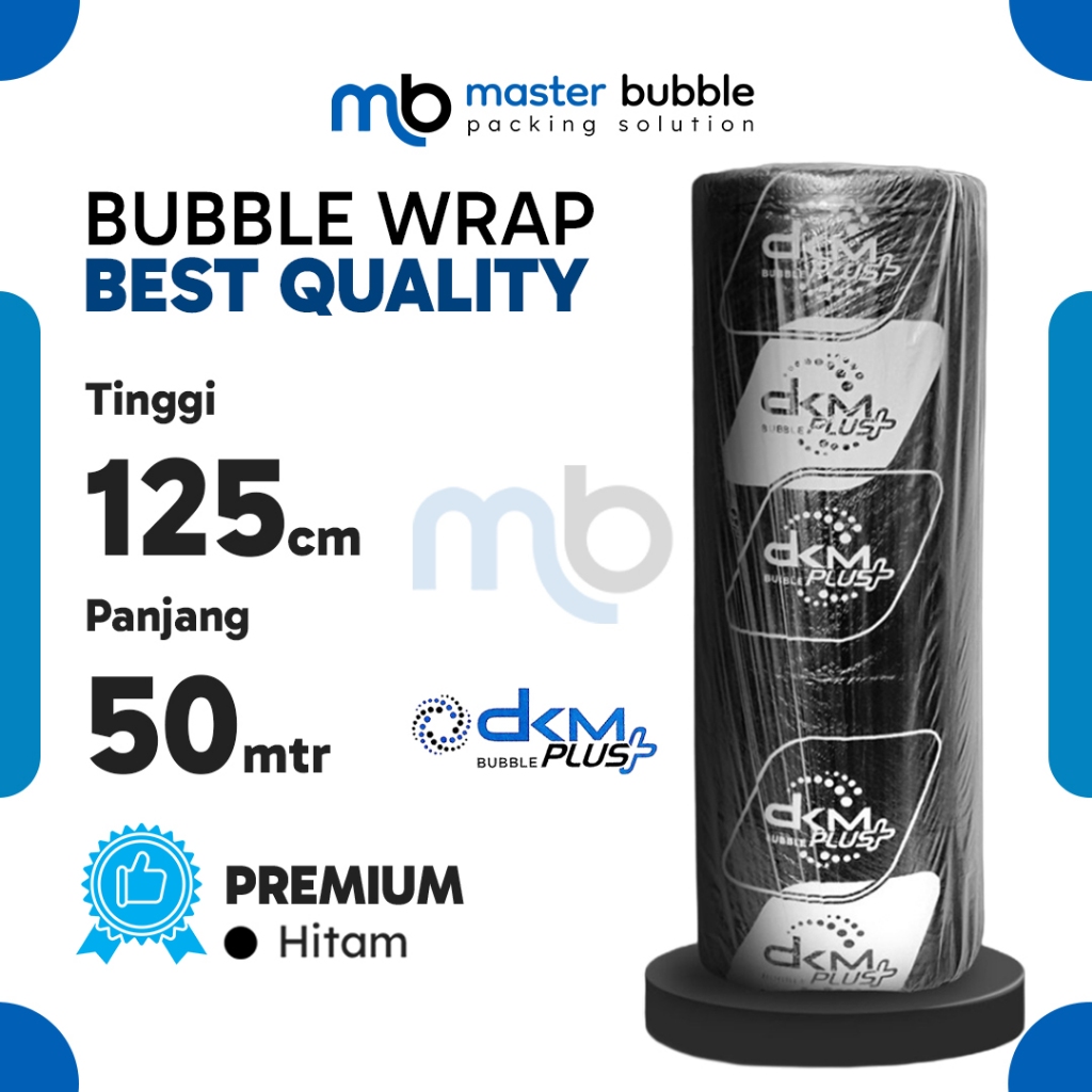 

Bubble Wrap DKM Warna HITAM PREMIUM 125cm x 50meter / Plastik Packing Pembungkus Paket Online Shop